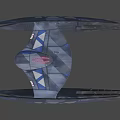 Sci Fi Combat Weapon With Sleek Metallic Design Glowing Pink Core And Sharp Wings 3d model