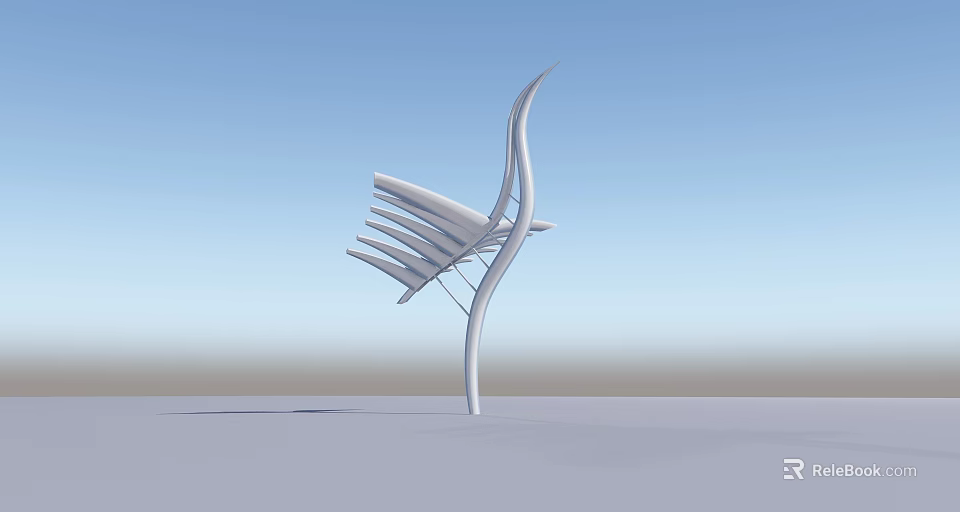 Modern Sculptural Roadside Facility With Streamlined White Design And Urban Landmark Features 3d model 