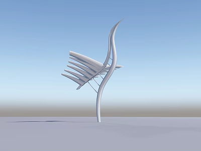 Modern Sculptural Roadside Facility With Streamlined White Design And Urban Landmark Features 3d model