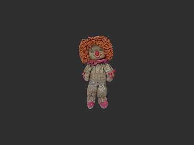 Game Movie Character With Red Curly Hair Red Bow Tie Plaid Outfit And Pink Shoes 3d model