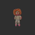 Game Movie Character With Red Curly Hair Red Bow Tie Plaid Outfit And Pink Shoes
