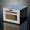 Sleek Samsung Kitchen Appliance With Blue Top Digital Display And Glass Door