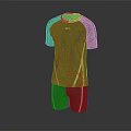 Sleek Gray Athletic Sports Outfit With White Stripes Short Sleeve Top And Shorts