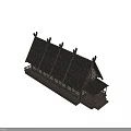 Traditional Ancient Wooden Building With Unique Spiked Roof Decorations Wooden Walls And Veranda