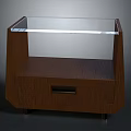 Modern Wooden Side Table With Glass Top Drawer And Sturdy Legs