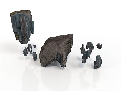sci-fi style basalt basalt columnar jointed rock rock rock cluster geological structure volcanic rock natural mineral rock fragment rock mass structure rock 3d model