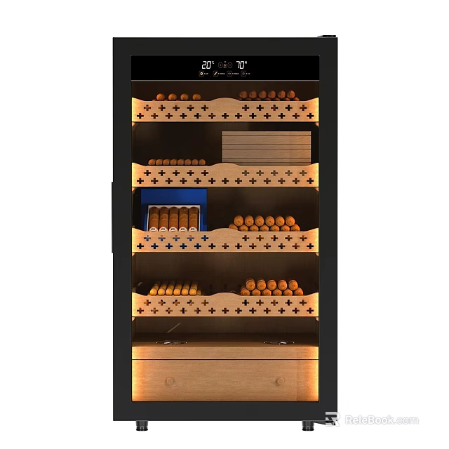 Modern Wooden Sideboard Cabinet with Storage for Cigars and Wine Bottles 3d model 