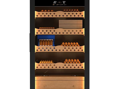 Modern Wooden Sideboard Cabinet with Storage for Cigars and Wine Bottles 3d model