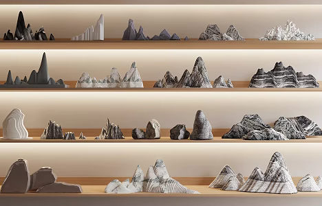 New Chinese-style rockery mountain stone 3d model