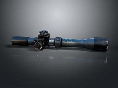 Tactical Weapon Sniper Scope With Optical Sight And Durable Metal Construction 3d model