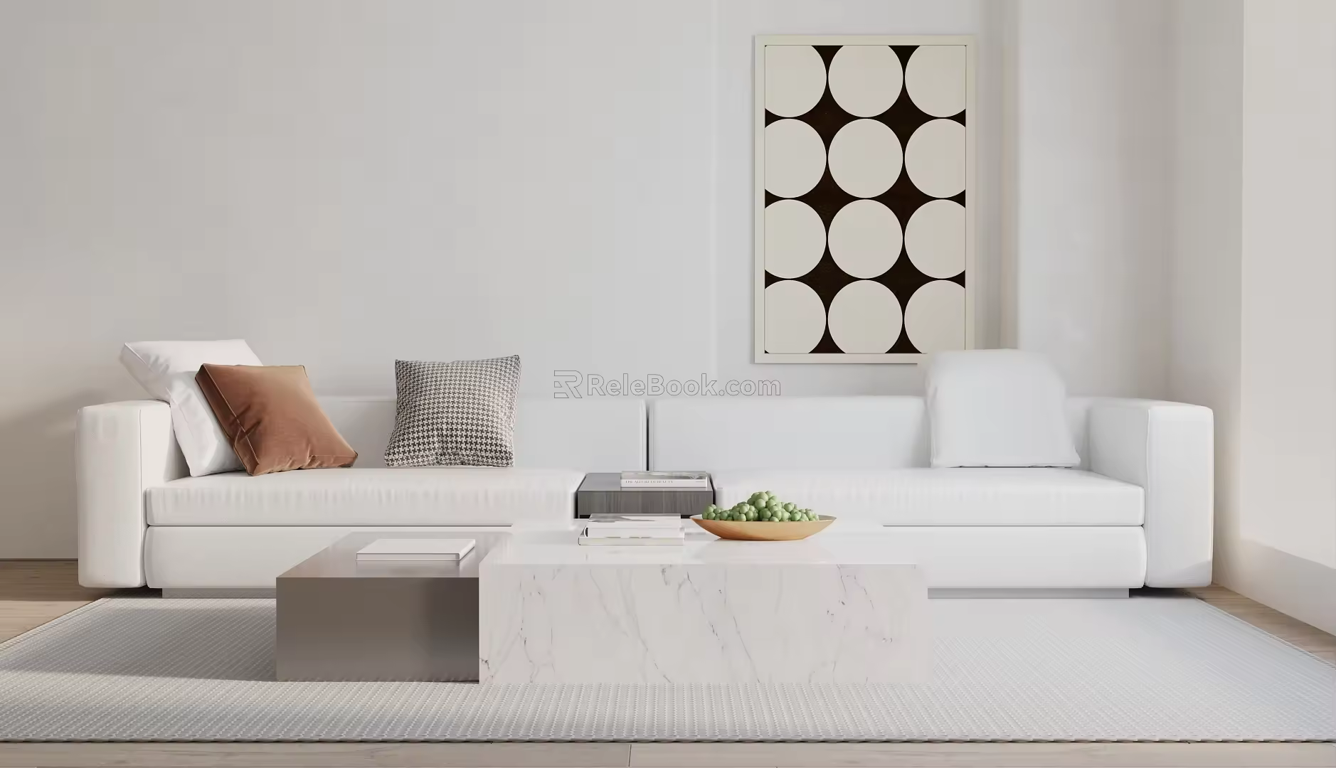Modern double sofa 3d model