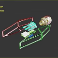 Space Exploration Equipment 3D Model of Cosmic Aerospace Structure with Metal Framework and Thruster System