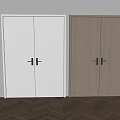 Modern Double Swing Doors Design White And Wooden Panel For Home Interior