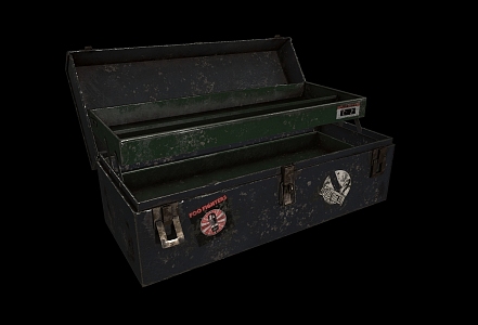 Green Iron Toolbox Paint Storage Box Scene Parts pbr Real Storage Cabinet 3d model