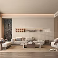 Quiet Ancient Style Home Living Room Sofa Coffee Table Combination Multi-Person Sofa Coffee Table 3d model