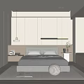 Modern Bedroom Interior Design With Platform Bed Bedside Table Lamp Glass Wardrobe And Soft Rug