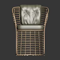 Wicker Leisure Chair with Gray Cushion and Comfortable Backrest Modern Minimalist Design for Home Decor
