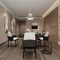 Traditional Chinese Teahouse Interior Design With Wooden Tables Chairs Ceiling Decorations And Chandeliers