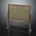 Vintage Wall Hanging Blackboard with Wooden Frame Green Surface and Metal Stand