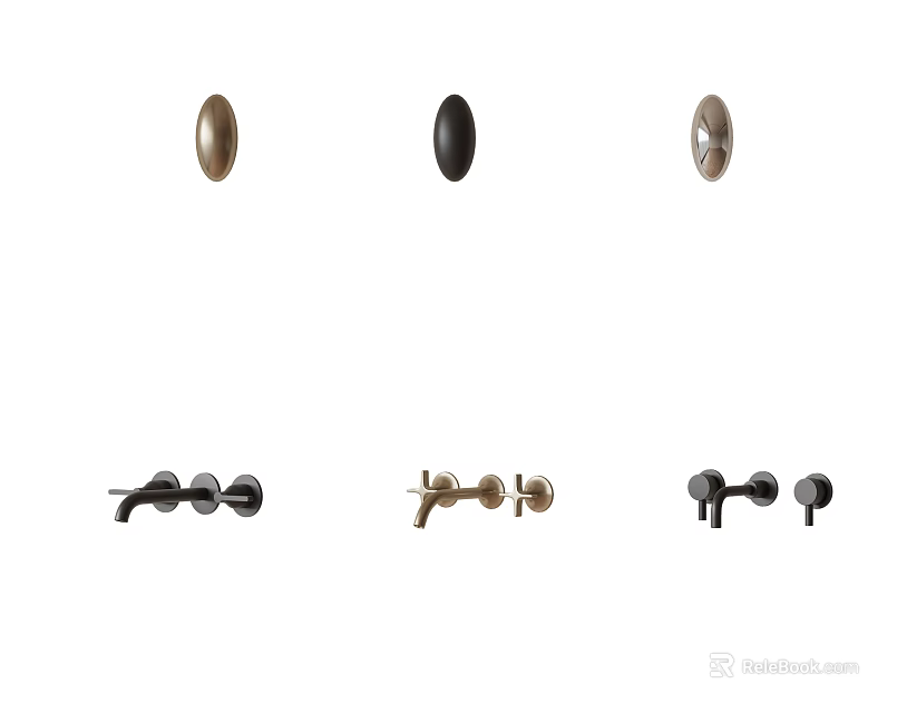 Modern Water Faucets With Various Metal Finishes And Stylish Design Options 3d model 