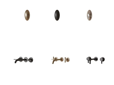 Modern Water Faucets With Various Metal Finishes And Stylish Design Options 3d model
