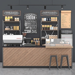 Modern Cashier Cafe 3d model