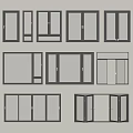 modern window broken bridge window folding window sliding window aluminum alloy window 3d model