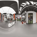Modern Company Reception Area Interior Design With Elephant Logo Glass Partitions And Lighting