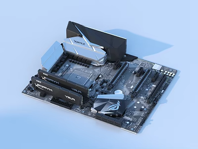 ASUS ROG Gaming Motherboard With Heatsink Design PCIe Slots And High Performance Components 3d model
