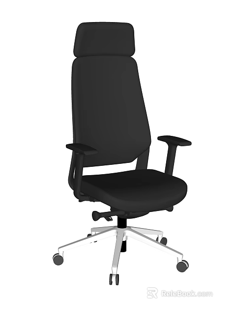 Ergonomic Black Office Chair With Adjustable Armrests Swivel Base And Comfortable Design 3d model 