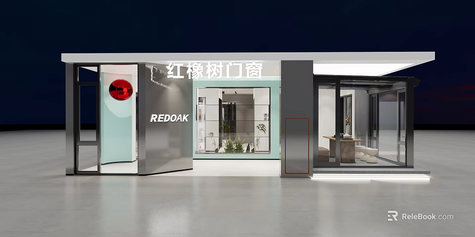 REDOAK Door And Window Store With Modern Glass Facade And Bright Interior 3d model 