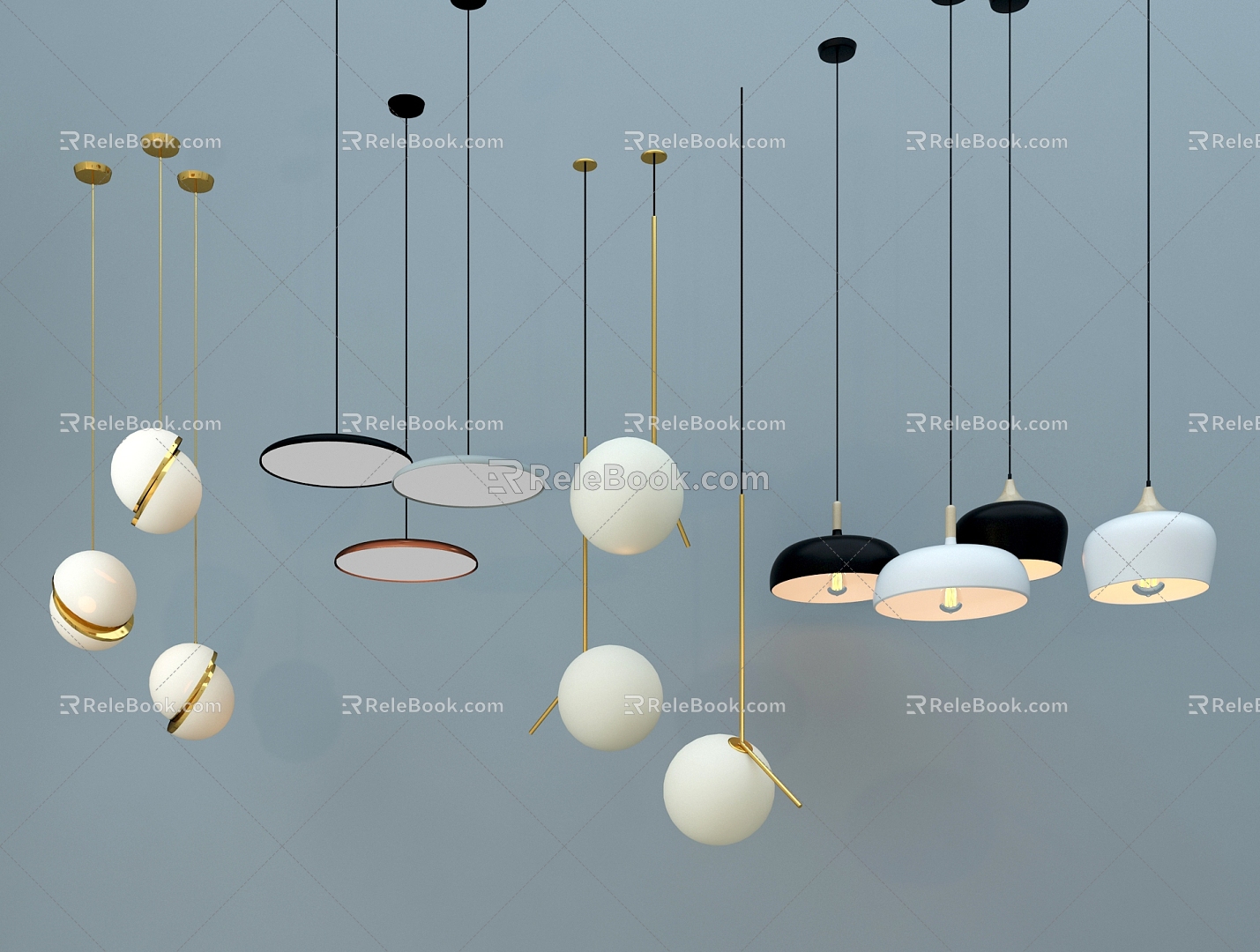 Pendant lamp combination 3d model