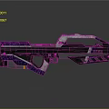 Sleek Black And Purple Futuristic Weapon With Glossy Surface And Intricate Details
