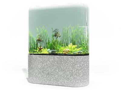 Modern fish tank fish tank aquarium grass tank fish tank landscaping water grass fish tank plant ornaments 3d model