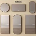 Poliform Modern Mirror Collection Featuring Various Shapes And Wooden Frames