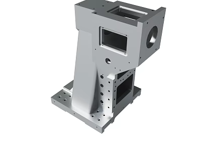 Precision Machined Metal Mechanical Component With Multiple Holes And Rectangular Slots 3d model