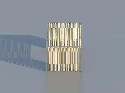 Modern Swing Door With Vertical Slats Design And Light Shadow Effect 3d model