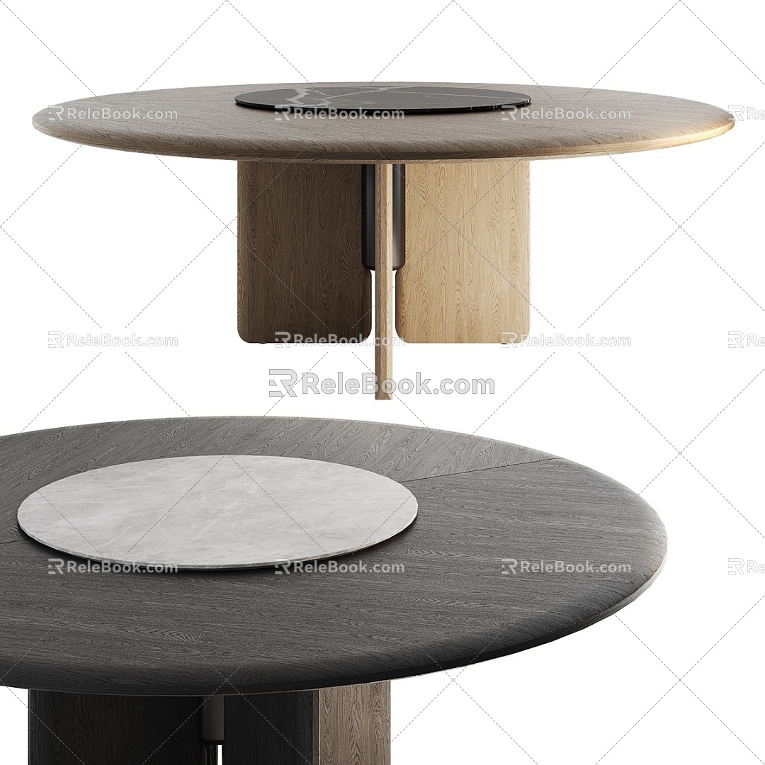 Modern Dining Table Round Table Casual Table 3d model