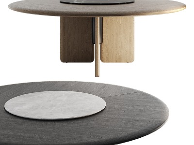 Modern Dining Table Round Table Casual Table 3d model