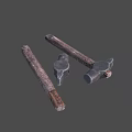 Essential Hardware Tools Collection Featuring Hammers And Chisel With Wooden Handles