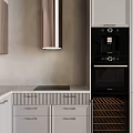 Modern Kitchen Interior With Light Wood Cabinets Island Counter And Built in Oven