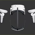 Advanced VR Headset With Comfortable Design And Wireless Controllers For Electronic Entertainment Device 3d model