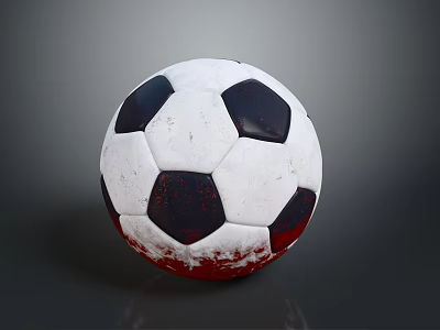 Classic Black And White Soccer Ball As Daily Life Sports Gear With Red Accent 3d model