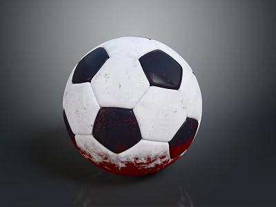 Classic Black And White Soccer Ball As Daily Life Sports Gear With Red Accent 3d model Classic Black And White Soccer Ball As Daily Life Sports Gear With Red Accent 3d model