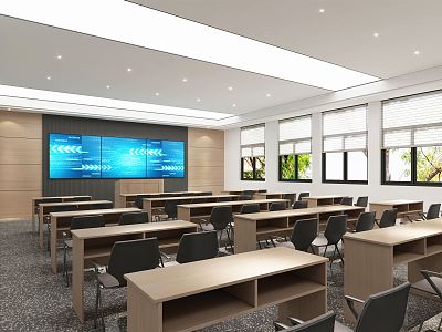 Modern classroom lecture hall model