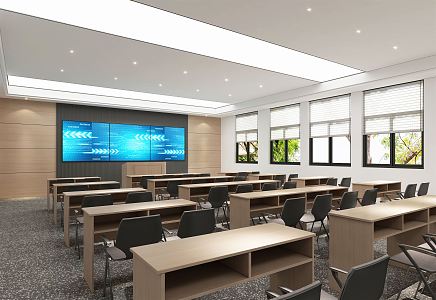 Modern classroom lecture hall 3d model