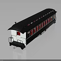 3D White Train Carriage Model With Black Roof Multiple Windows And Smooth Surface Reflection 3d model