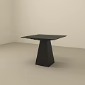 Modern Black Side Table With Conical Base And Smooth Stone Surface 3d model