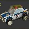 Lego Style Blue And White Off Road Vehicle With Number 38 Design