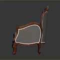 Classic Carved Wooden Sofa With Red Frame And Beige Upholstery Design